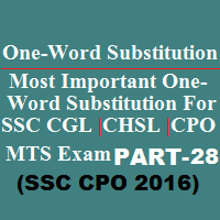 One Word Substitution Part-28 asked in SSC CPO Exam in 2016 One Word Substitution Part-28
