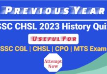 Previous Year SSC CHSL 2023 History Quiz with Answer in Hindi Previous Year SSC CHSL 2023 History Quiz Hindi